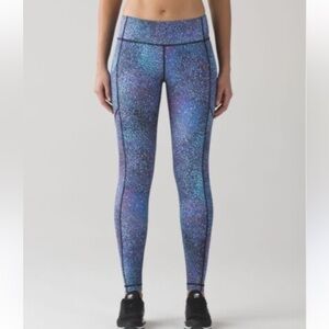 Lululemon Pace Rival Womens Leggings Blue 4 Athletic Athleisure Celestial Boho